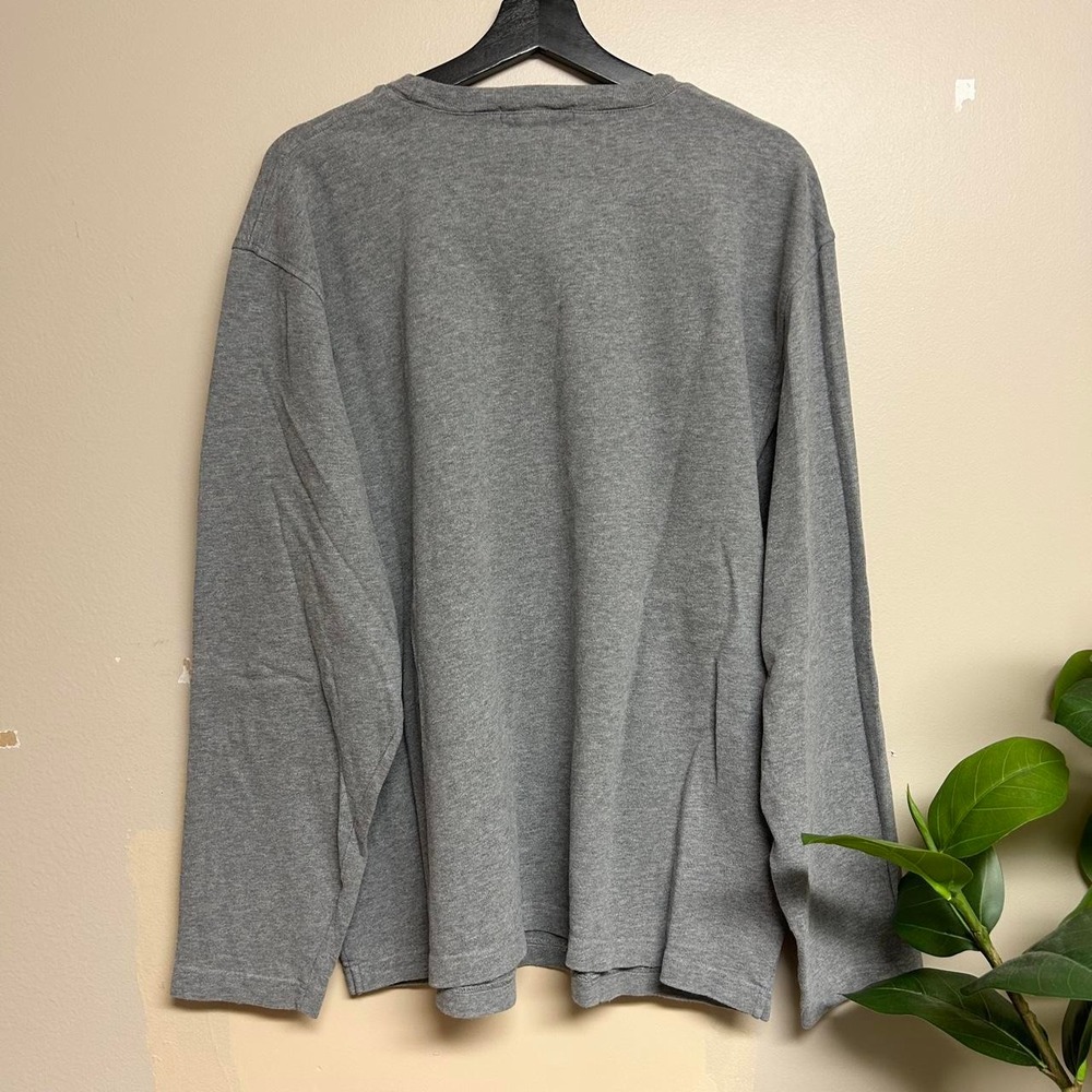 Vintage J. Crew Heather Grey Heavyweight Blank Long Sleeve Shirt Mens L 00s - Picture 3 of 6
